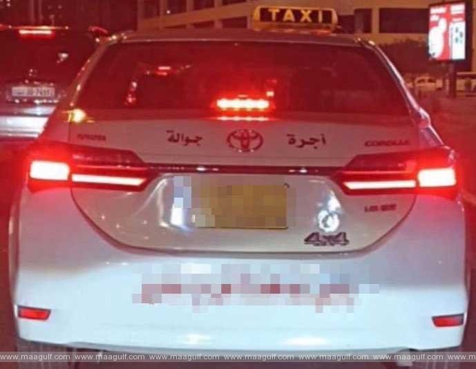 కారుపై స్టిక్కర్: ట్యాక్సీ కారు సీజ్